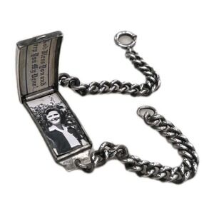 WWII Sterling Silver Sweetheart Photo Locket Bracelet Locketag Military
